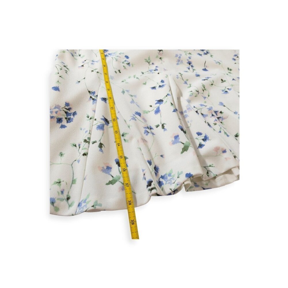 Ralph Lauren Blue Floral Mini Dress SZ 6 Flounced Hem - Picture 7 of 11